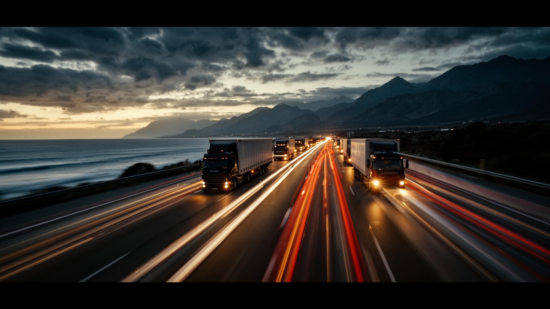 Road — Andalusian coast at dusk