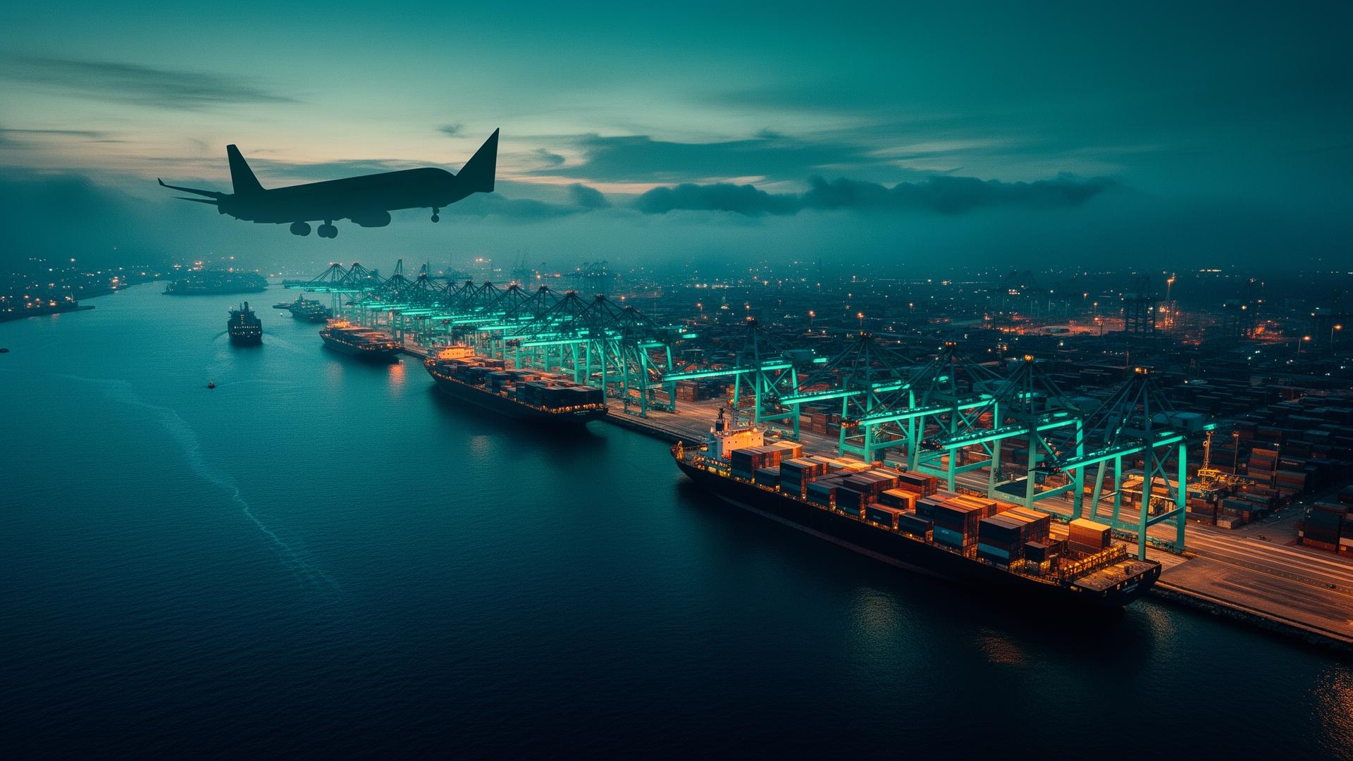 GlobeX courier network at a global port